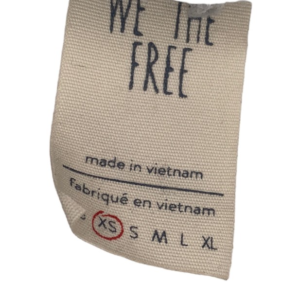 Free People Waffle Knit Boho Distressed Oversized Top Grey XS Long Sleeve - Picture 3 of 8